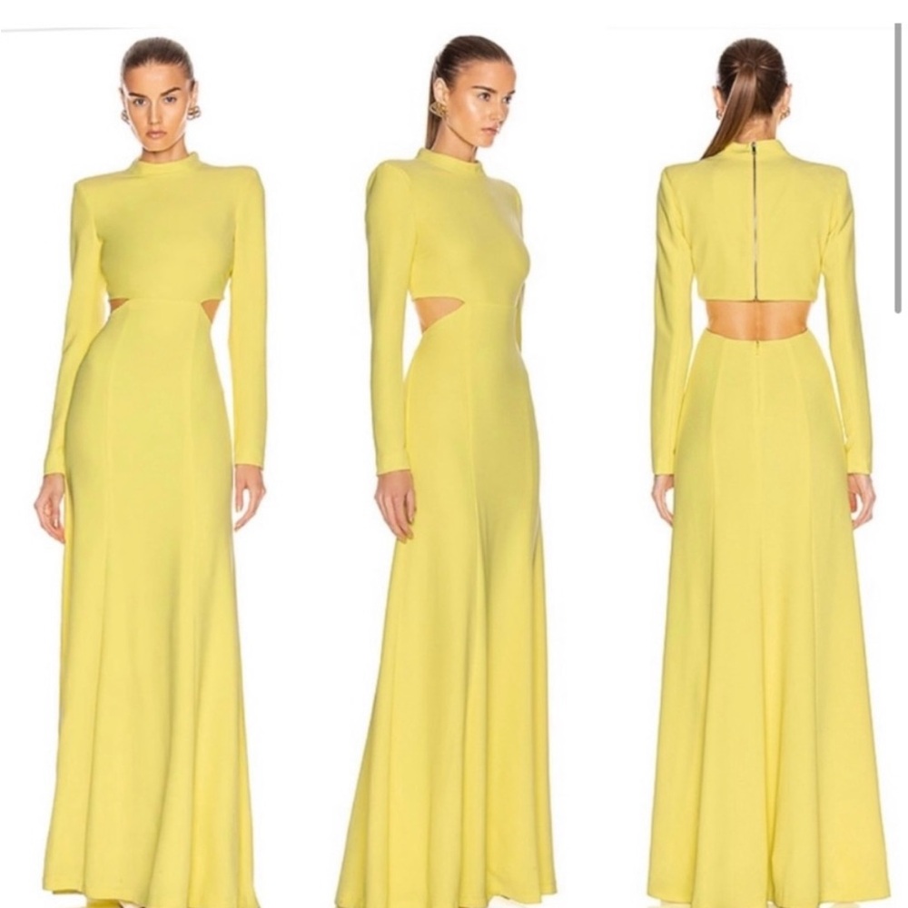 ALC Yellow Long Sleeve Mock Neck Gown